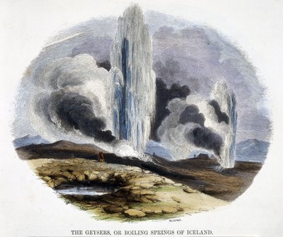 The Geysers, or Boiling Springs of Iceland, from Phenomena of Nature by Josiah Wood Whymper