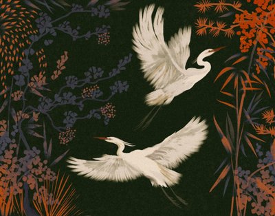 Elegant Egrets Flight by Josie George