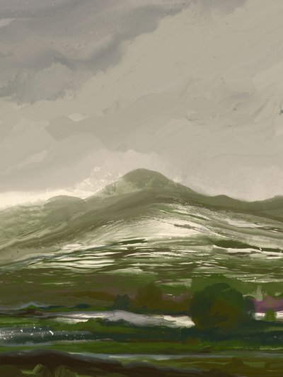 Misty Green Mountain Valley by Josie George
