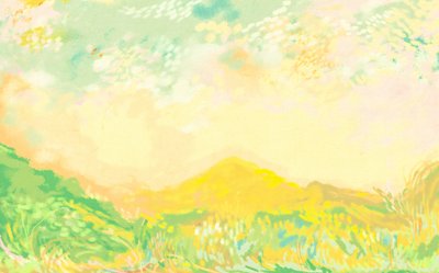 Sunny Pastel Fields by Josie George