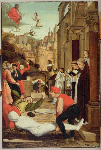 St. Sebastian Interceding for the Plague Stricken, 1497-99 by Josse Lieferinxe