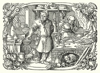 Kitchen scene by Jost (after) Amman