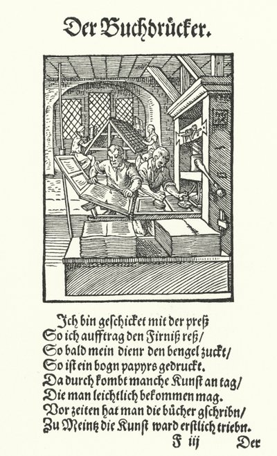 The Book Printer by Jost (after) Amman