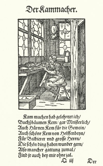 The Combmaker by Jost (after) Amman