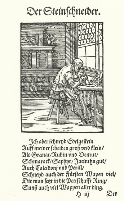 The Gemstone Cutter by Jost (after) Amman