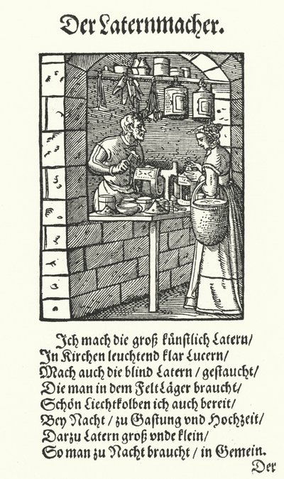 The Lantern Maker by Jost (after) Amman