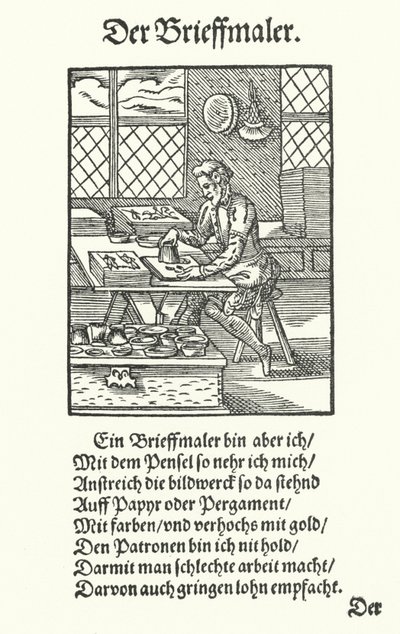 The Manuscript Illuminator by Jost (after) Amman