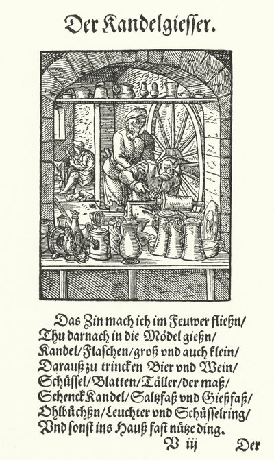 The Pewterer by Jost (after) Amman