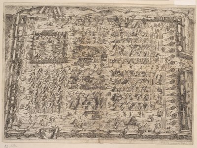 Rectangular Military Camp with Wagon Fort by Jost Amman