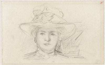 Head of a Woman with a Hat by Jozef Israëls