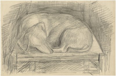 Sleeping Dog on a Chair by Jozef Israëls
