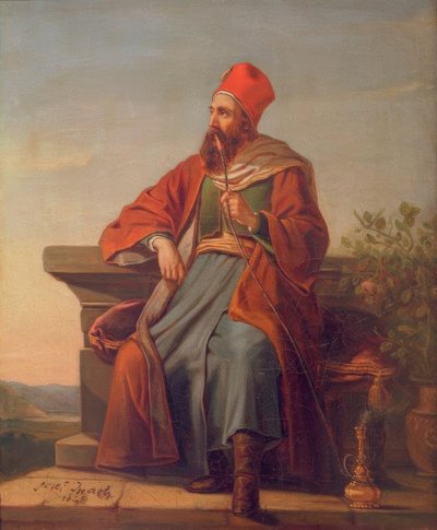 A Turk Resting / A Turk Smoking a Hookah by Jozef Israëls