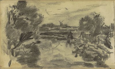 Landscape with Water and a Mill by Jozef Israëls