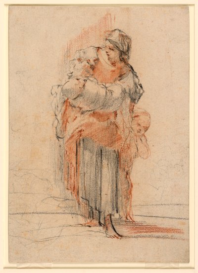 Woman with Two Children by Jérôme François Chantereau