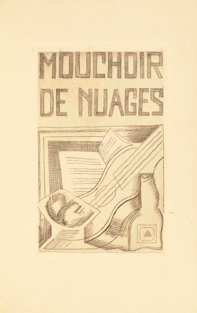 Title page for Mouchoir de Nuages by Tristan Tzara, 1925 by Juan Gris