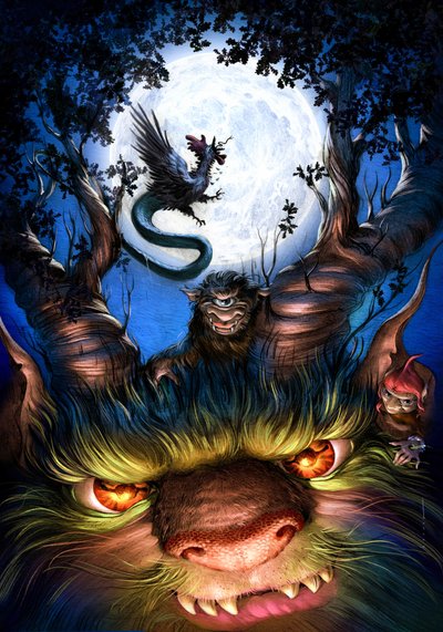 Moonlit Forest Monster by Juan Hernaz