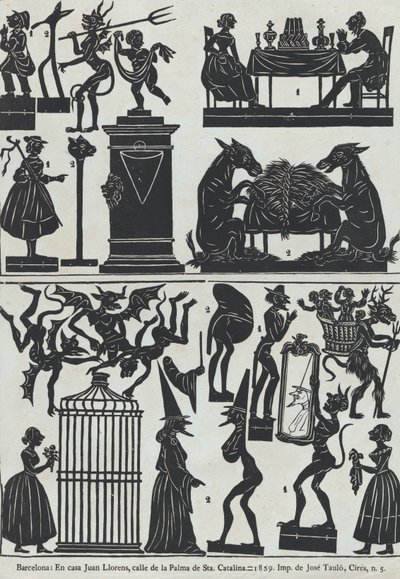 Sheet 11 of figures for Chinese shadow puppets by Juan Llorens
