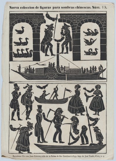 Sheet 15 of figures for Chinese shadow puppets by Juan Llorens