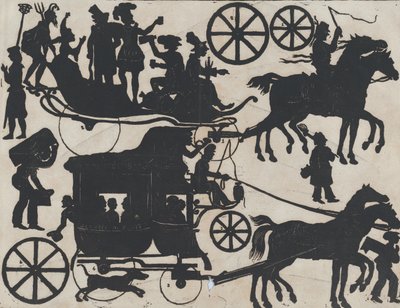 Sheet 5 of Figures for Chinese Shadow Puppets, ca. 1850-70 by Juan Llorens