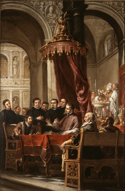 The Conversion and Baptism of St. Augustine by St. Ambrose by Juan de Valdes Leal