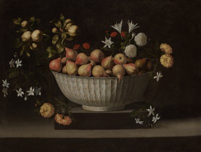 Flowers and Fruit in a Chinese Bowl by Juan de Zurbaran