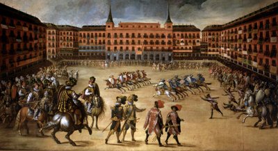Party in the Plaza Mayor in Madrid by Juan de la Corte