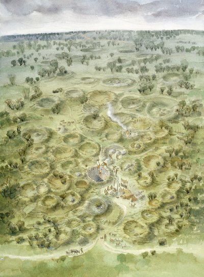Grimes Graves c.2000 BC by Judith Dobie