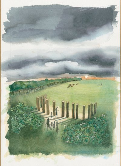 Raunds Neolithic Reconstruction by Judith Dobie