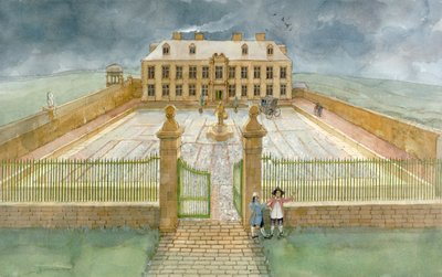 The Cholmley Mansion Banqueting Hall and Forecourt at Whitby Abbey in 1700 by Judith Dobie
