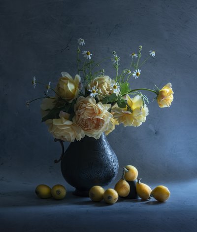 Dark Floral Still Life by Judy Tseng
