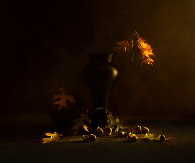Golden Autumn Acorns by Judy Tseng