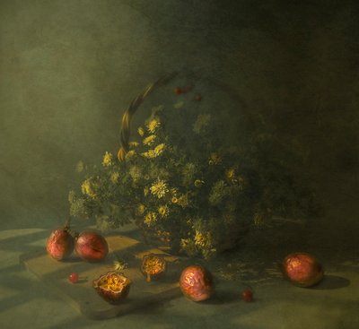 Moody Passion Fruit Flowers by Judy Tseng