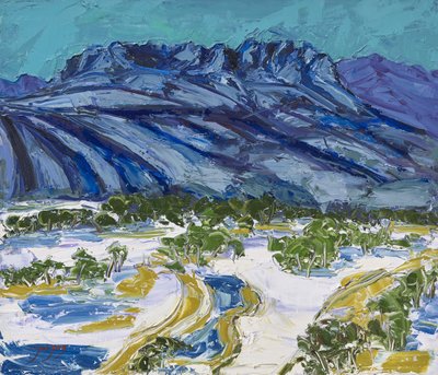 Blue Winter Mountains by Jukyong Park