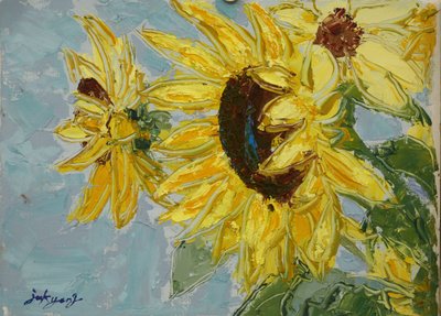 Bright Yellow Sunflowers by Jukyong Park