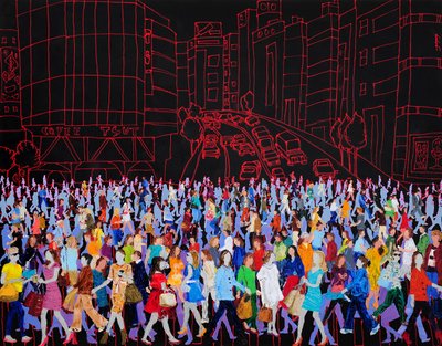 Colorful City Crowd by Jukyong Park