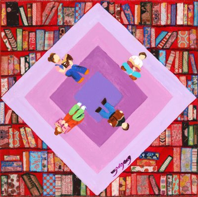 Cozy Library Readers by Jukyong Park