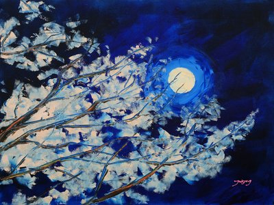 Moonlit Winter Branches by Jukyong Park