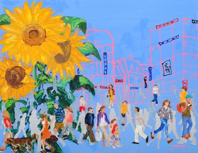 Urban Sunflower Stroll by Jukyong Park
