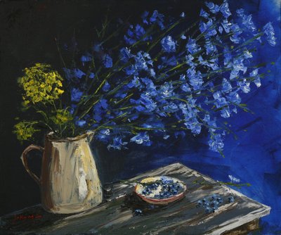 Vibrant Blue Still Life by Jukyong Park