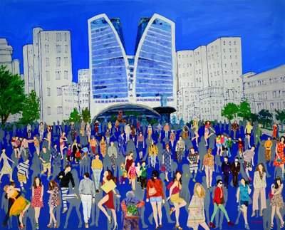 Vibrant City Crowd by Jukyong Park