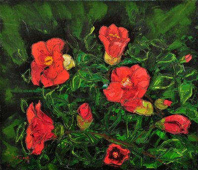Vibrant Red Flowers by Jukyong Park
