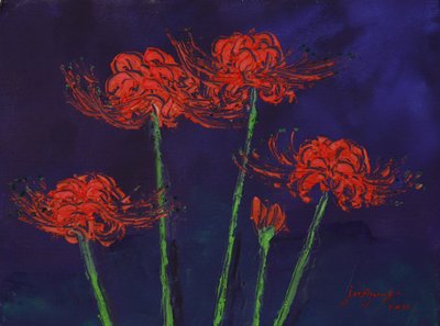 Vibrant Red Spider Lilies by Jukyong Park