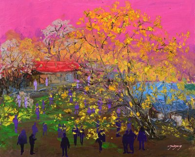 Vibrant Village Scene by Jukyong Park