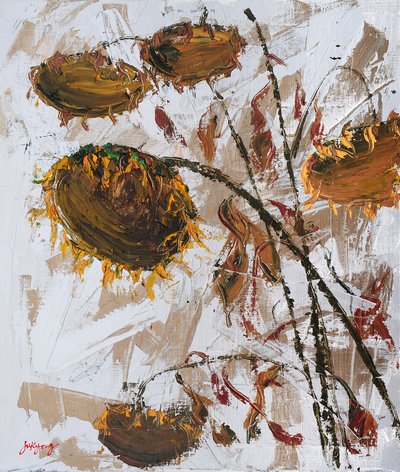 Wilted Autumn Sunflowers by Jukyong Park