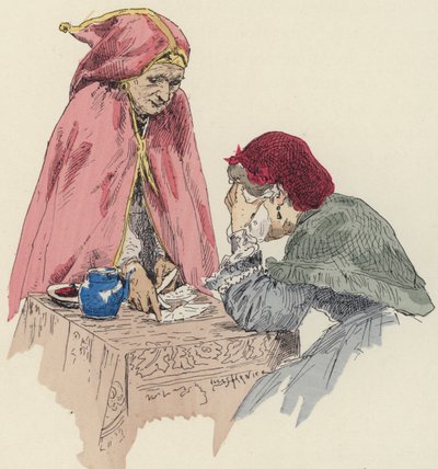 Fortune teller at the fair by Jules Arsene (after) Garnier