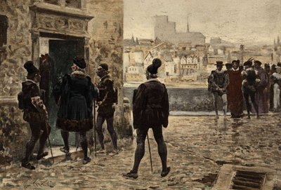 Master Janotus of Bragmardo in Front of the Parisian Home of Gargantua, illustration by Jules Garnier by Jules Arsene Garnier