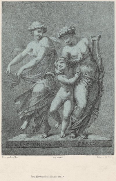 Apollo and the Muses by Jules Boilly after Pierre Paul Prud