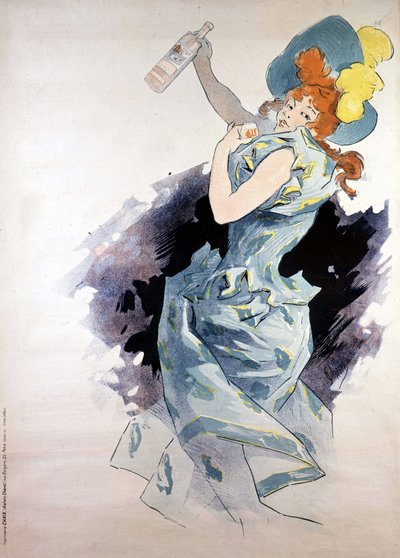 Advertising poster for Dubonnet, woman with a bottle, by Jules Cheret by Jules Cheret