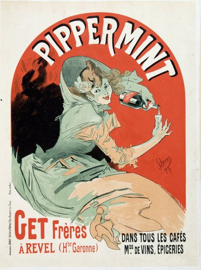Advertising poster for the Pippermint Get Freres - by Jules Cheret by Jules Cheret