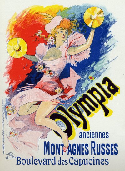 Art. Entertainment. Olympia, Music Hall in Paris. Poster by Jules Cheret, France by Jules Cheret